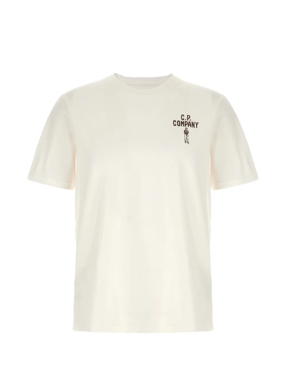 

Футболка с принтом и круглым вырезом C.P. Company, белый