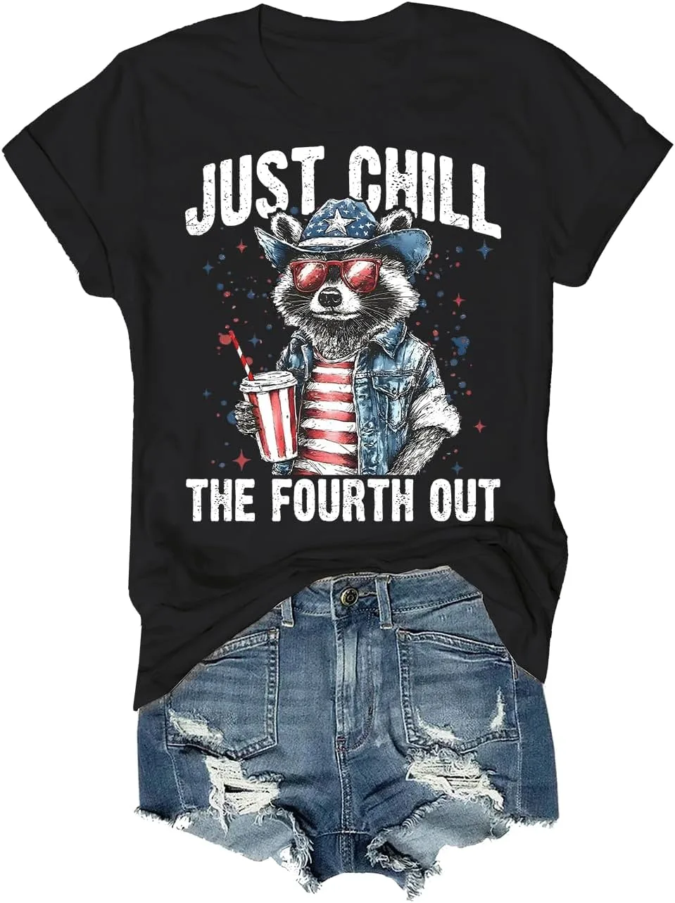 Футболка Just Chill The Fourth Out с принтом енота