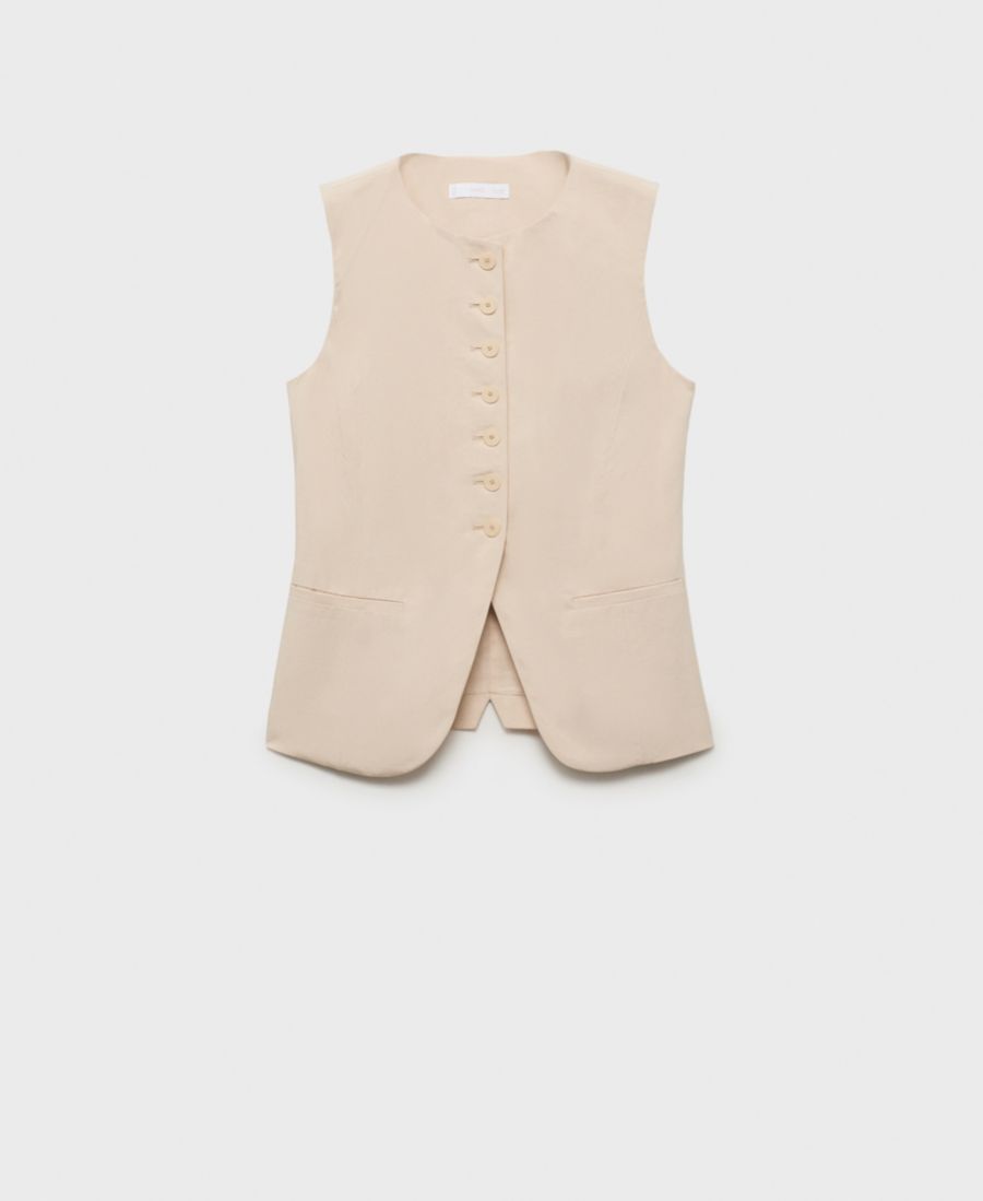 

Женский жилет на пуговицах для костюма MANGO, Beige