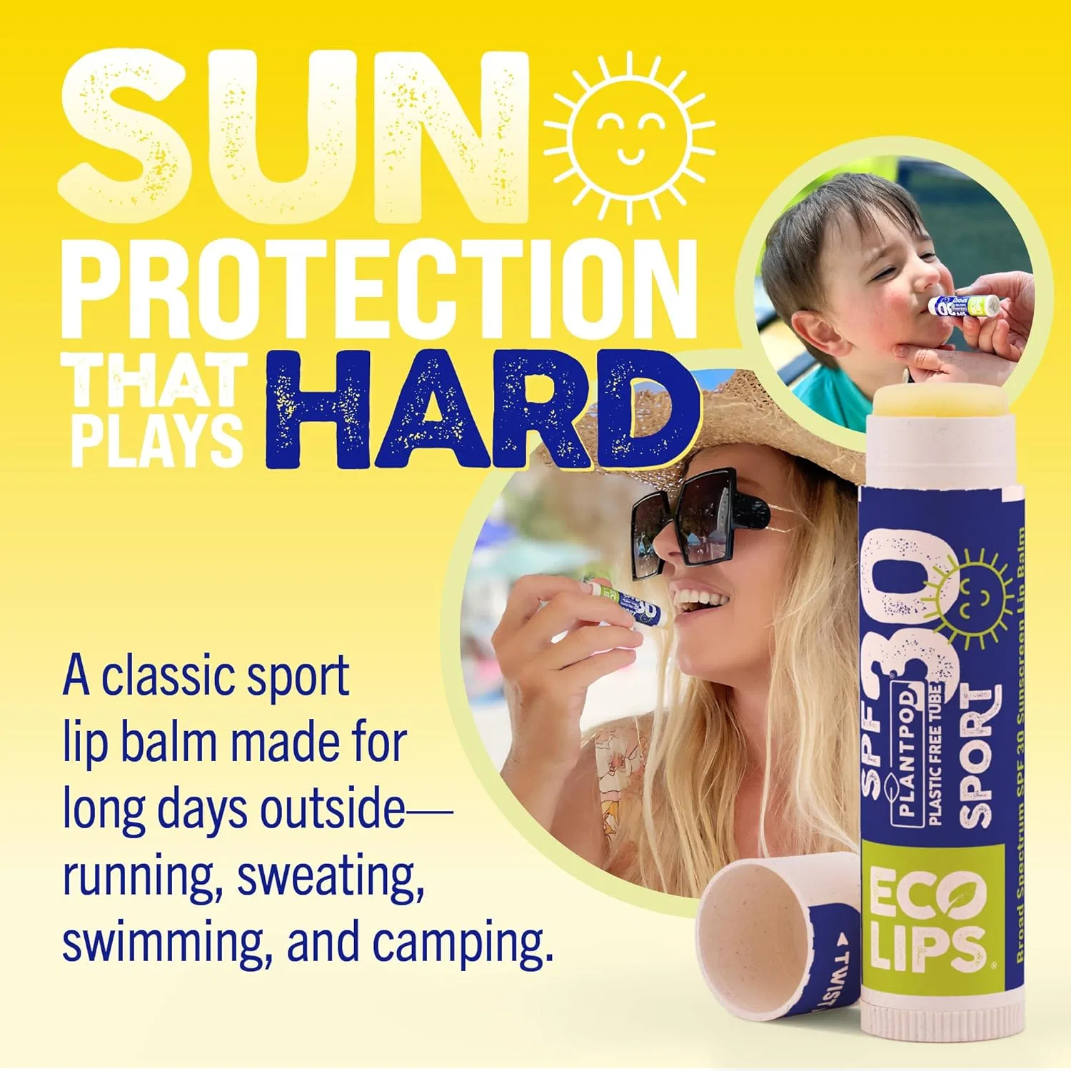 Бальзам для губ SPF 30 Eco Lips Classic Sport 6 шт, прозрачный — фото 4