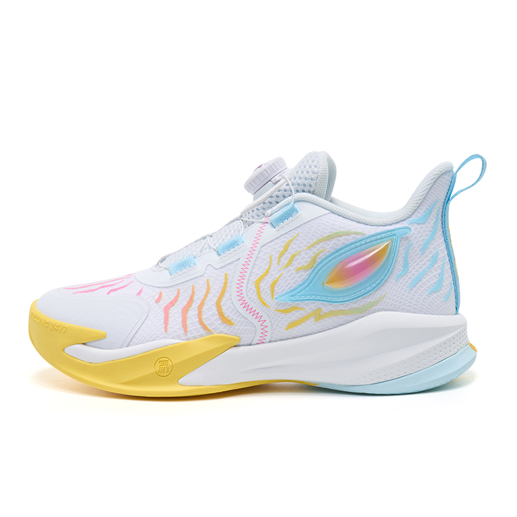 

Детские баскетбольные кроссовки Kids Anti-Slip Wear-Resistant Breathable Lightweight Cushioning RIGORER, кремовый/желтый