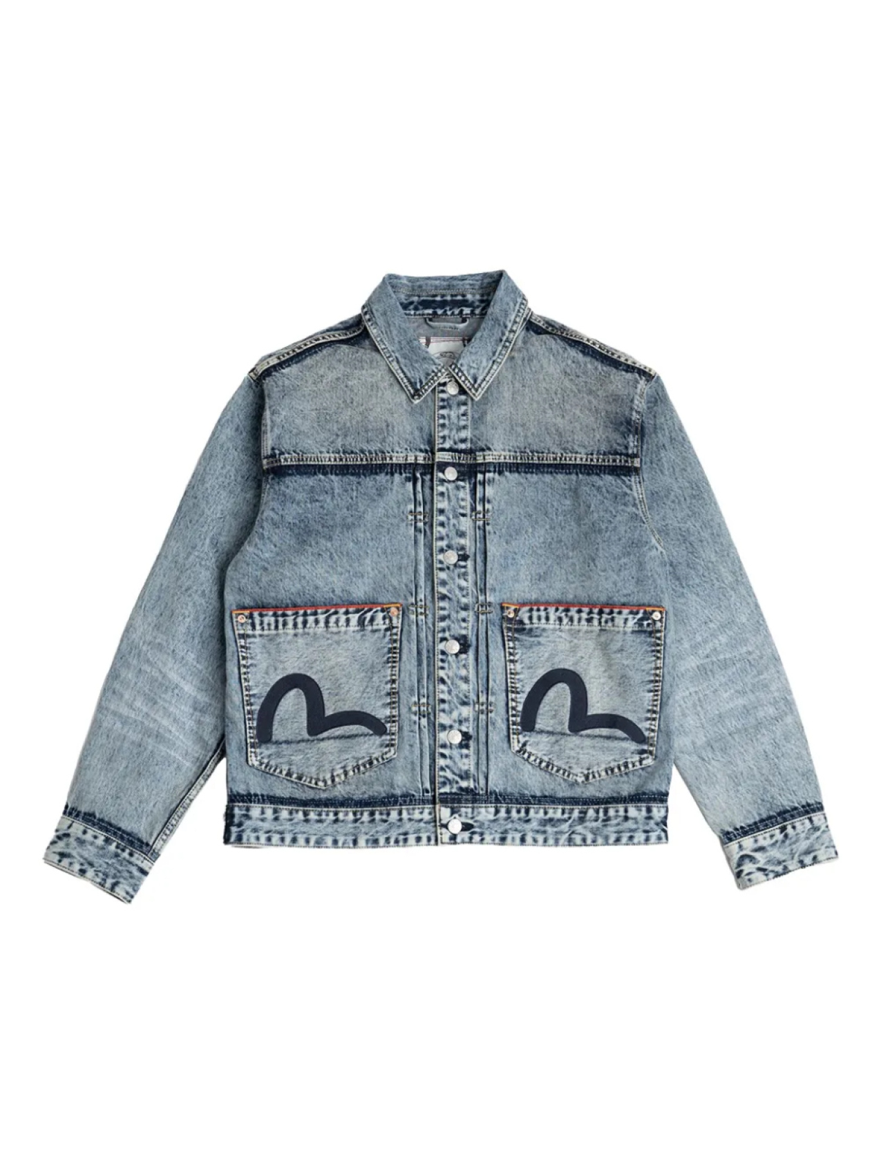 

Джинсовая куртка с нашивкой-логотипом EVISU, синий