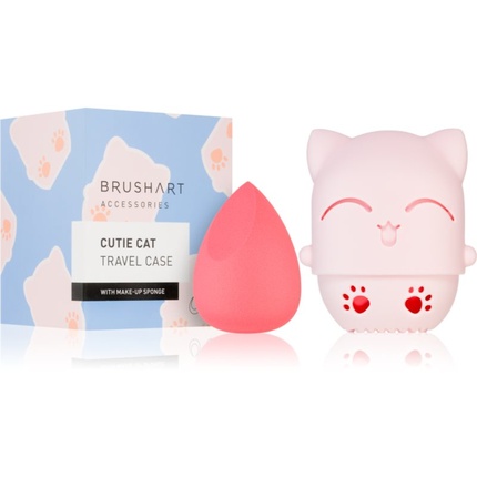 

Дорожный футляр BrushArt Accessories Cutie Cat с губкой для макияжа