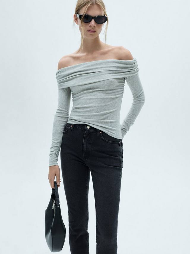 

Восковые джинсы claudia slim crop Mango, цвет Open Grey