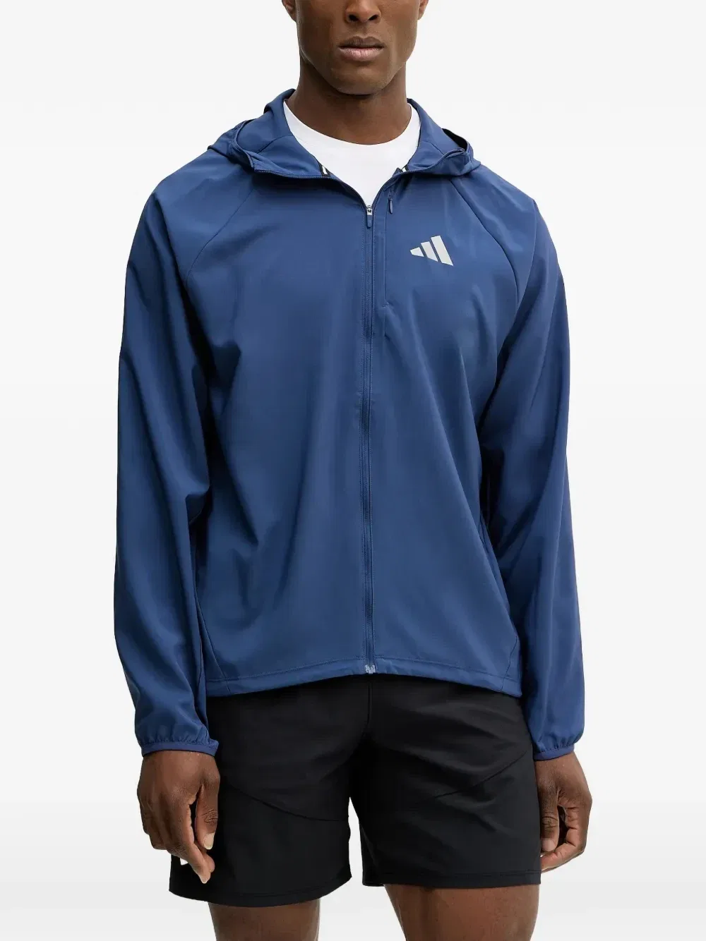 Куртка на молнии с капюшоном Adidas, синий