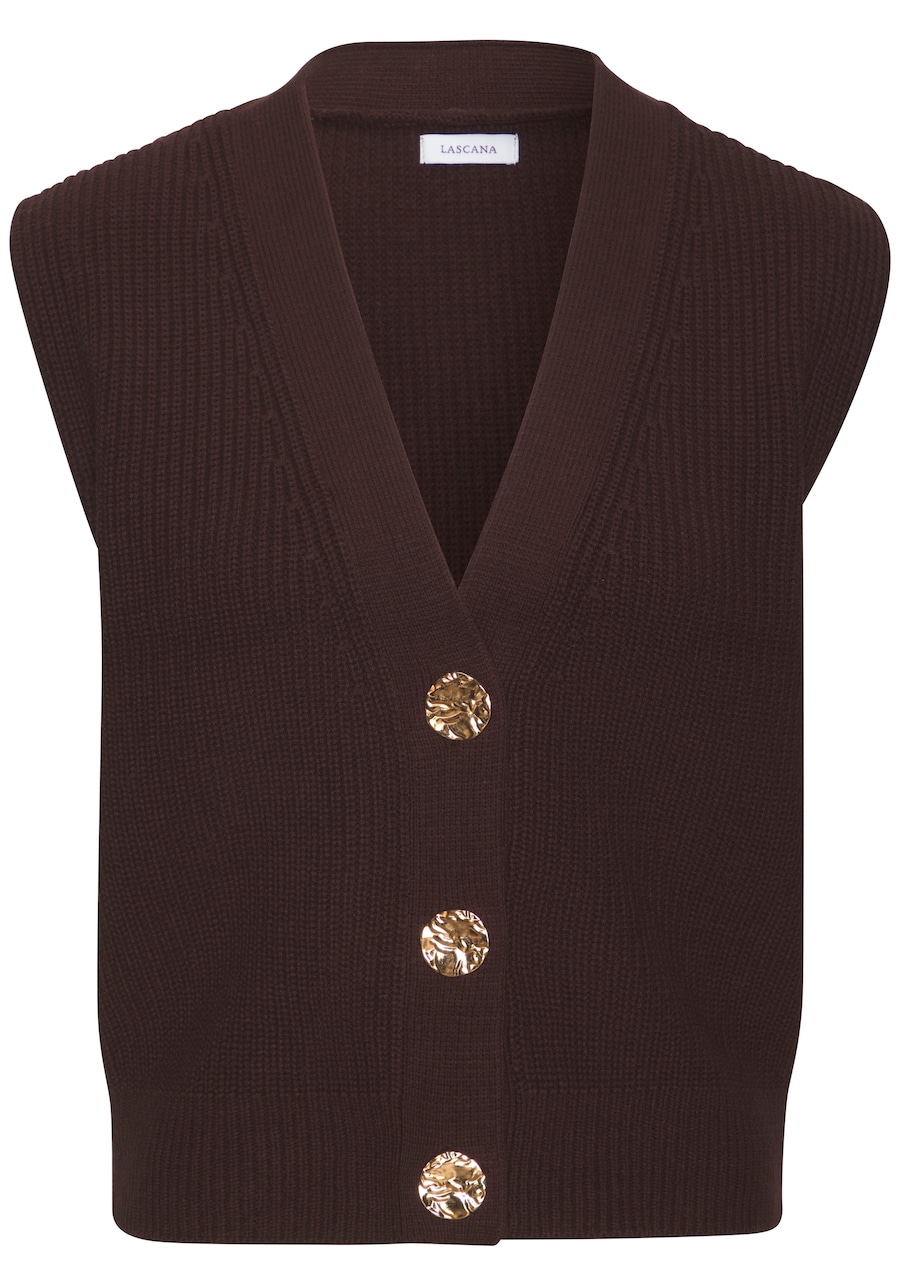 

Вязаный жилет LASCANA, темно-коричневый