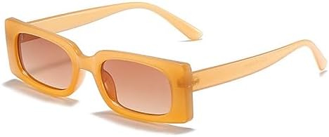 

Солнцезащитные очки прямоугольной формы для женщин в стиле ретро, ​​гелевые очки разных цветов, защита от УФ-излучения UV400, винтажные солнцезащитные очки для мужчин MTZJH, Tea