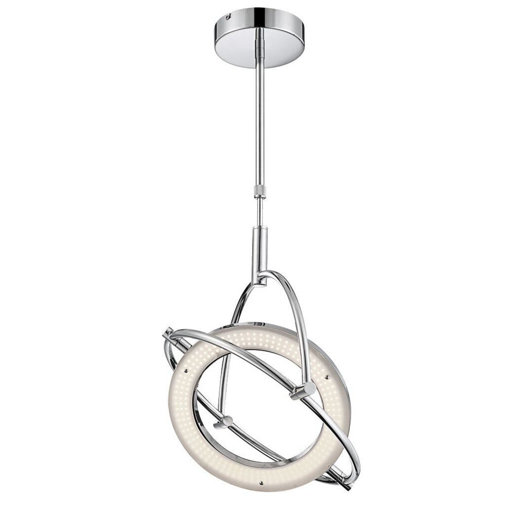 

Подвесной светодиодный светильник, хром, кольцевой дизайн, В 96 см Globo Lighting, серебро