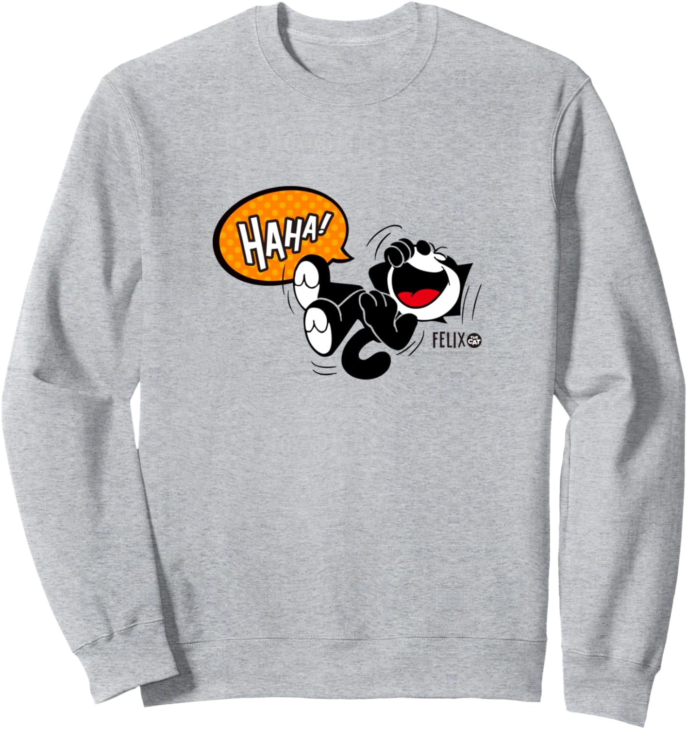 

Толстовка с изображением мультяшного кота Филликса (ХА-ХА!) Felix The Cat, серый