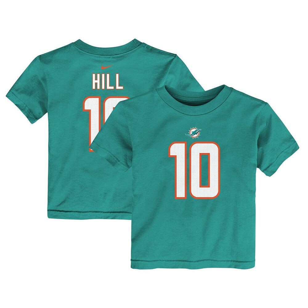 Футболка Nike Tyreek Hill Aqua Miami Dolphins для малышей с именем и номером игрока, цвет Dol Turq A — фото 2