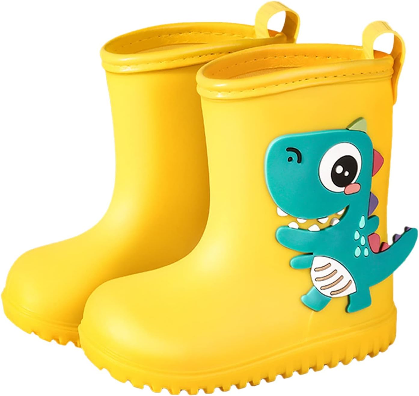 

Резинескользящие сапоги для мальчиков и девочек, для малышей и детей младшего возраста, с милым мультяшным рисунком, для зимней погоды Generic, желтый