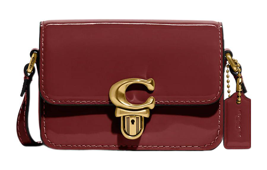 

COACH Сумка через плечо Studio Cow Leather, мини-кроссбоди женская бордо