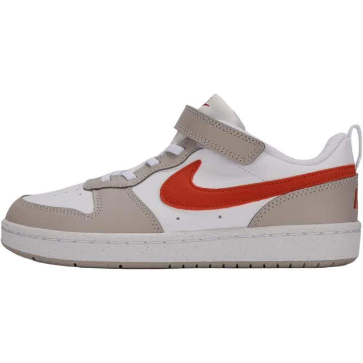 Nike Кроссовки для скейтбординга Court Borough Low top детские бело-коричневые для детей 3-7 лет