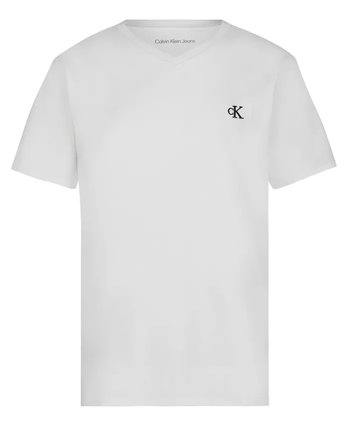 

Футболка с V-образным вырезом и коротким рукавом Big Boys Monologo Calvin Klein, белый