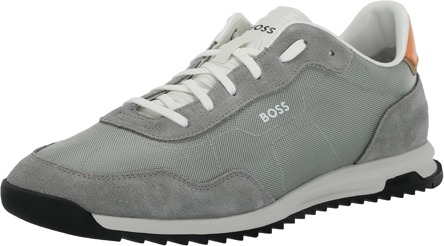 

BOSS мужские кроссовки Zayn Low Profile из двухцветной замши и кожи, High Rise Grey