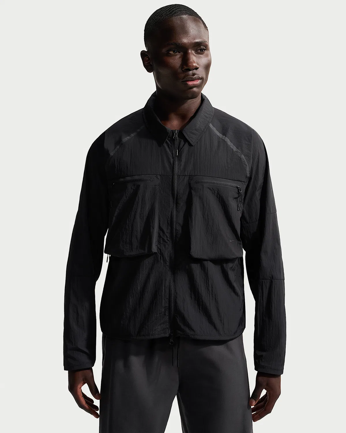 Мужская длиннорукавная рубашка Nike Tech, Black/Black
