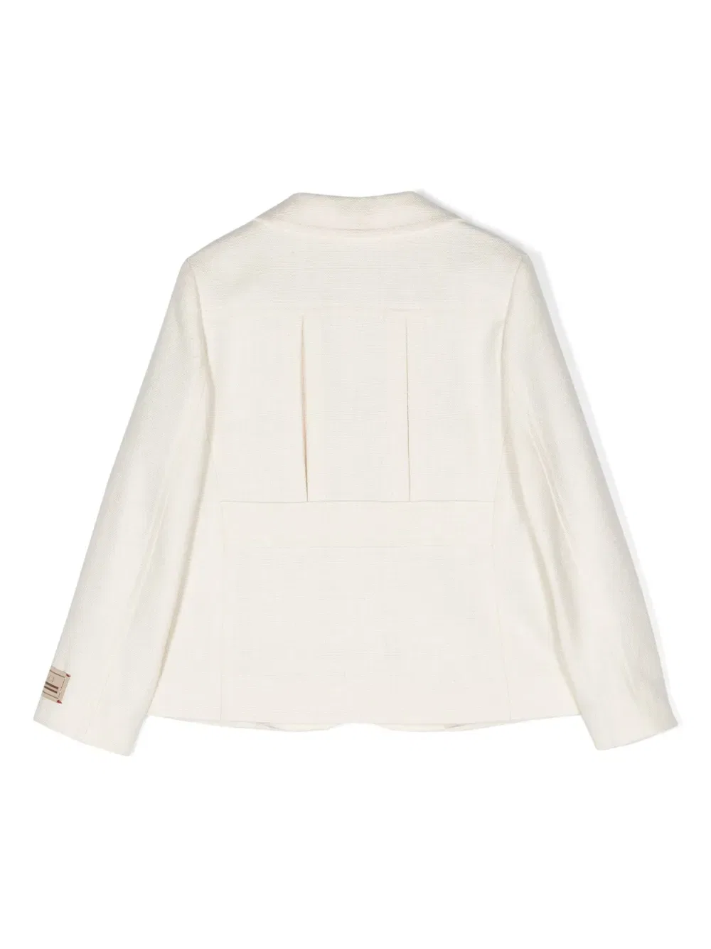 Шелковый однобортный блейзер Gucci Kids, белый — фото 2