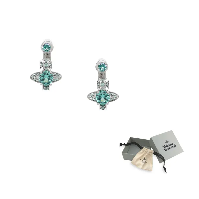 

Vivienne Westwood Латунные кристальные серьги унисекс светло-зеленый