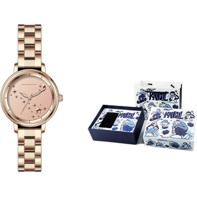 

KANGOL Часы Wrist Galaxy Collection Quartz Movement Metal Strap Watch Women's Watch Gold Dial