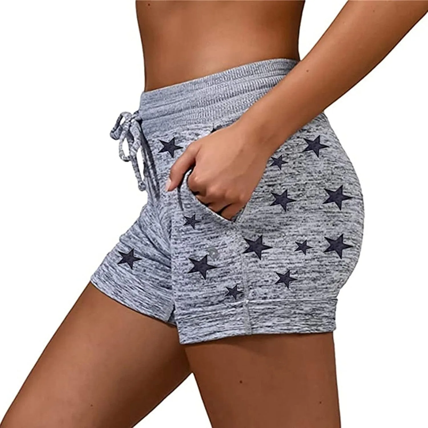 Шорты для женщин Trendy 2024 летние эластичные High Waist полосатые Lounge