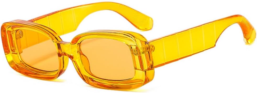 

Женские солнцезащитные очки в стиле ретро прямоугольной формы, модные оттенки конфетных цветов, защита от УФ-излучения UV400; мужские солнцезащитные очки с прозрачным градиентом generic, Yellow Yellow