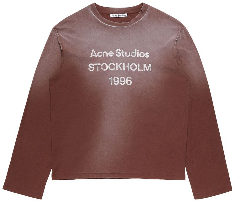 Футболка с длинными рукавами Acne Studios Logo 1996, коричневый