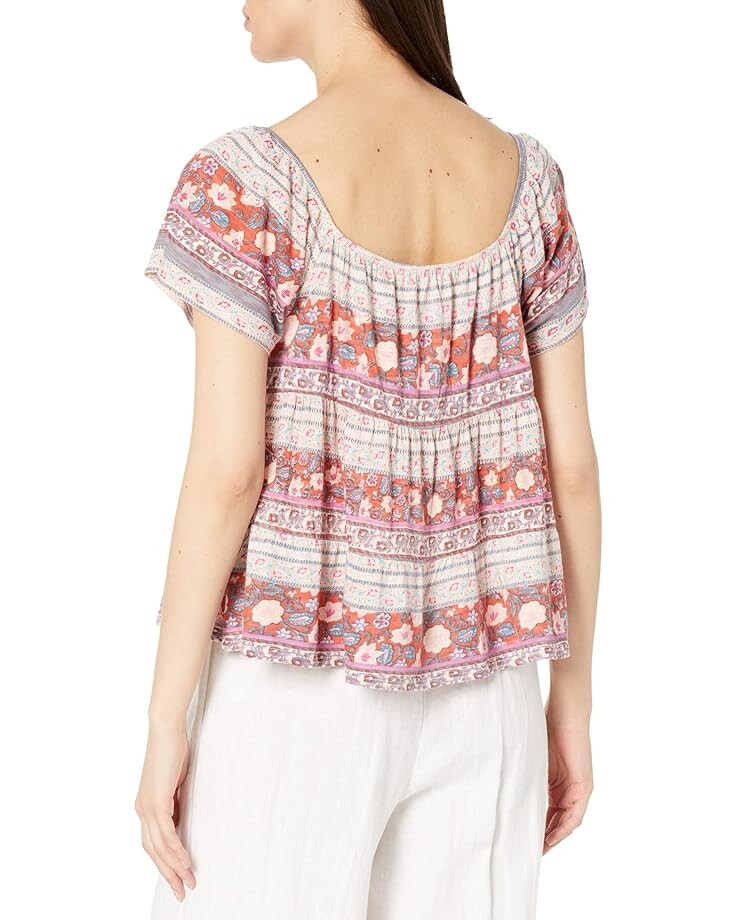 

Топ Lucky Brand Print Mix Swing Tiered Top, цвет Red Multi