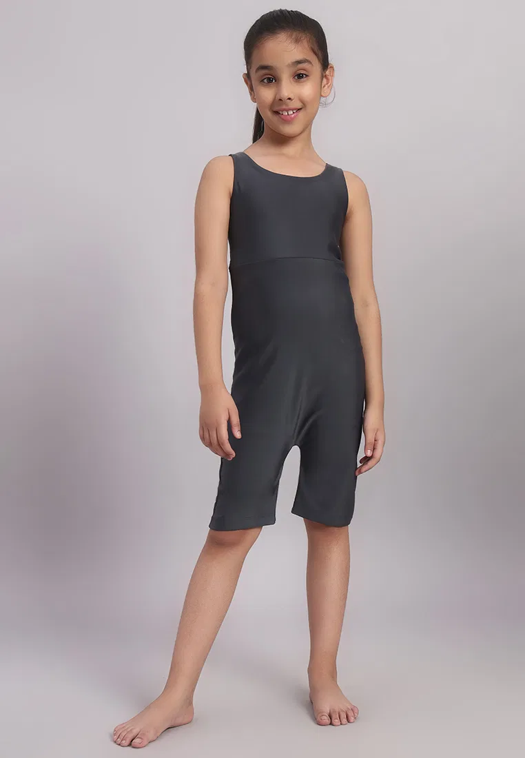 Детский спортивный купальник для девочек FlexForm Fitleasure, серый