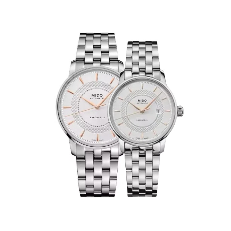 

MIDO Часы Belem Cereli Series Wrist Watch Mechanical Movement Unisex Watch 39mm White Dial Stainless Steel Watch Case, White