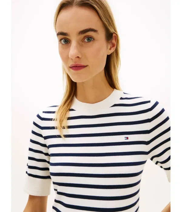 Свитер regular fit Tommy Hilfiger, экрю — фото 4