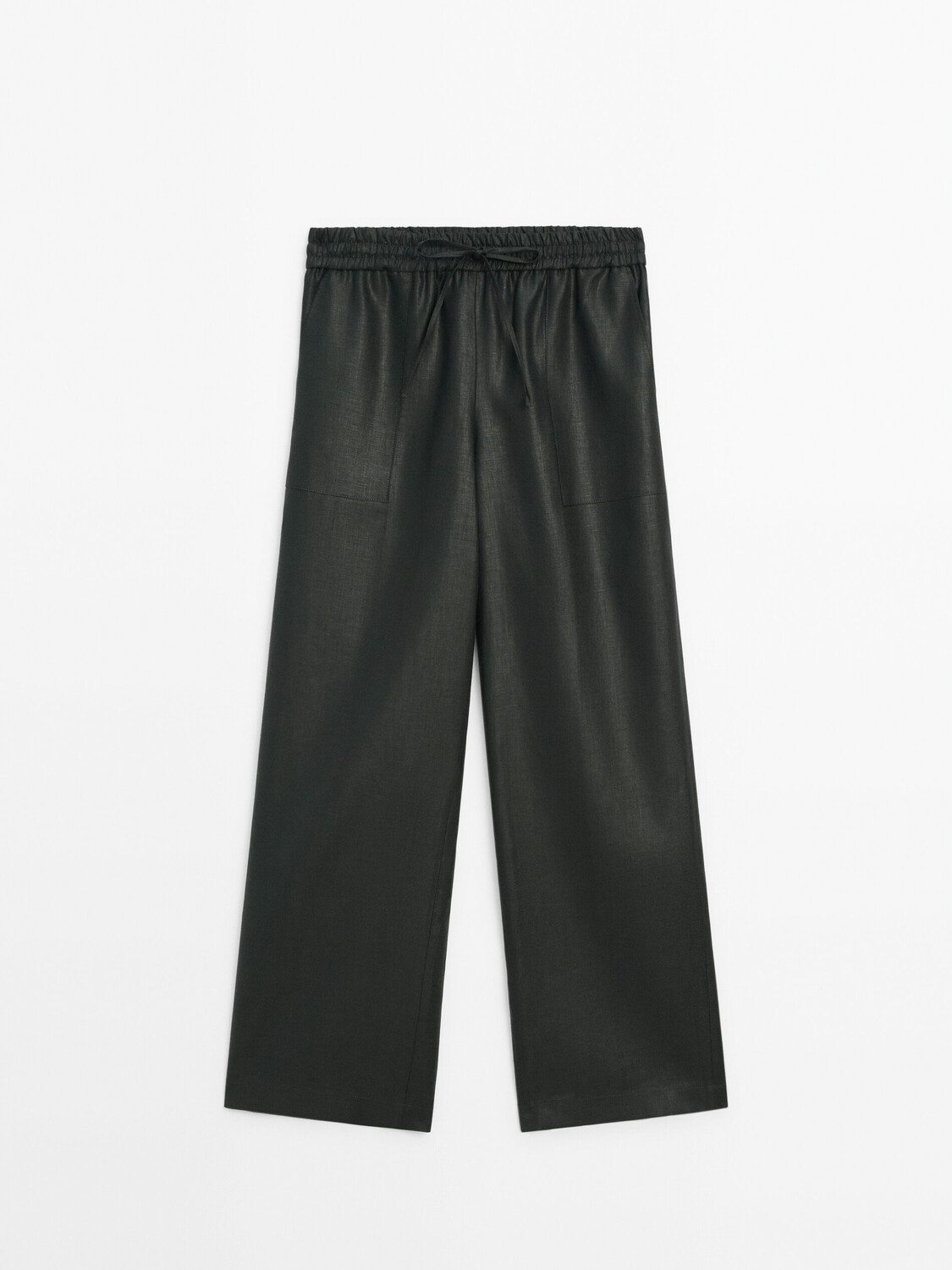 

100% льняные джоггеры Massimo Dutti, зеленый