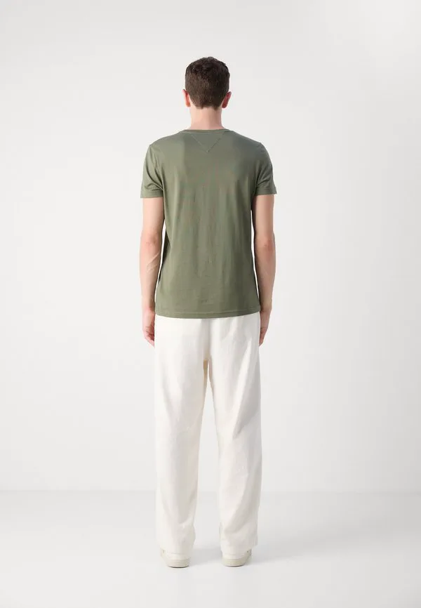 Футболка с вышитым логотипом, облегающая футболка с принтом. Tommy Hilfiger, Green — фото 4