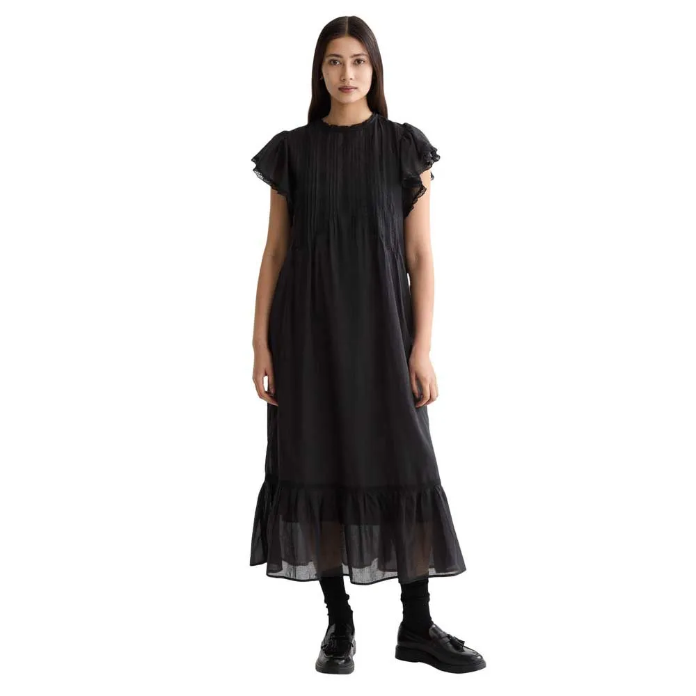 

Платье Scotch & Soda Pleated Lace short sleeve long, черный