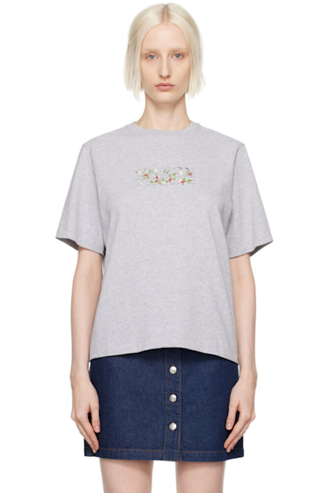 

Футболка серая Strawberry Leaf Comfort Maison Kitsuné