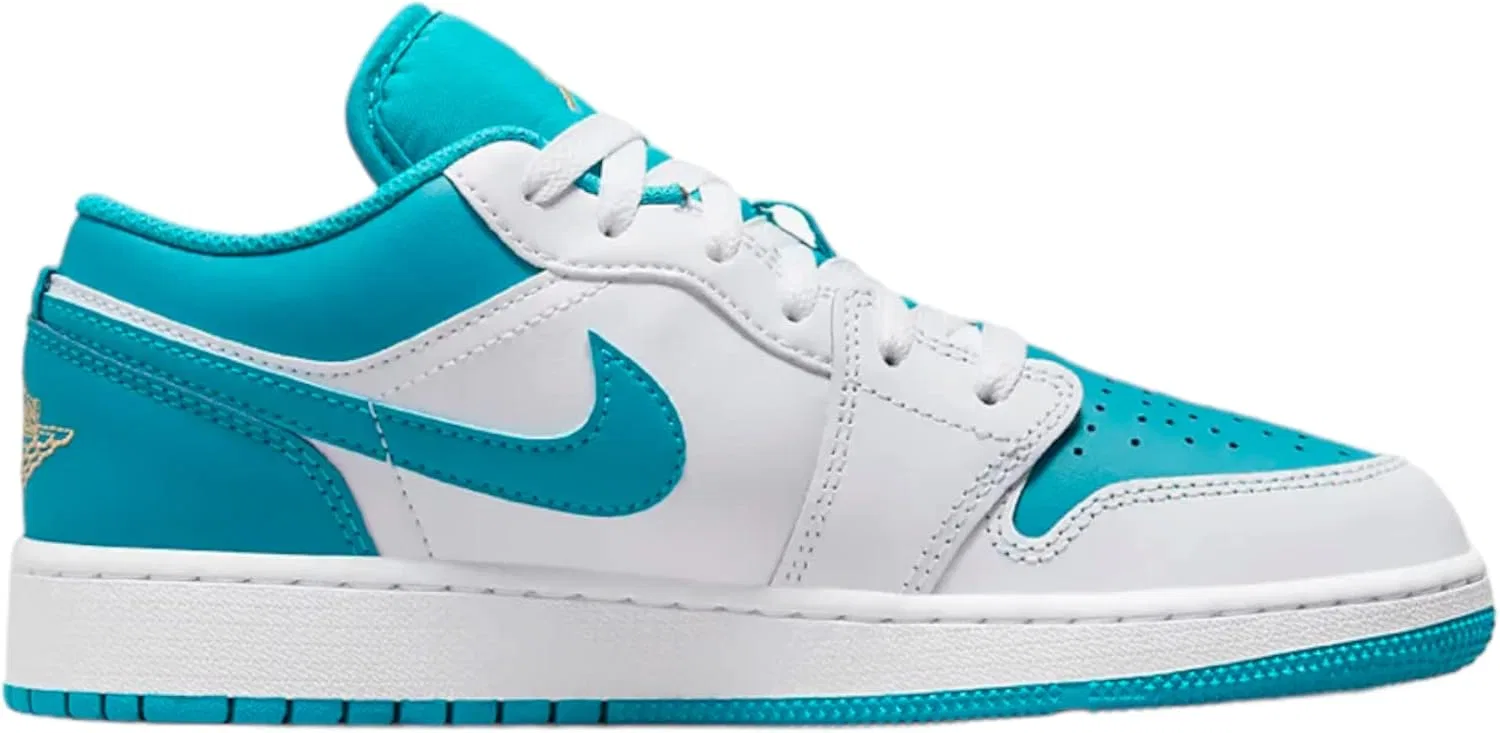 Кроссовки Nike Air Jordan 1 Low, детские, цвет White Celestial Gold Aquatone — фото 2