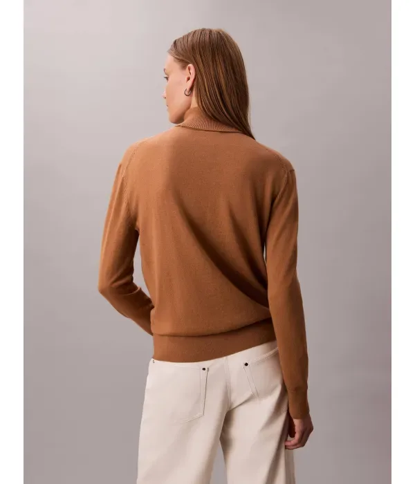 Водолазка regular fit Calvin Klein, коричневый — фото 3