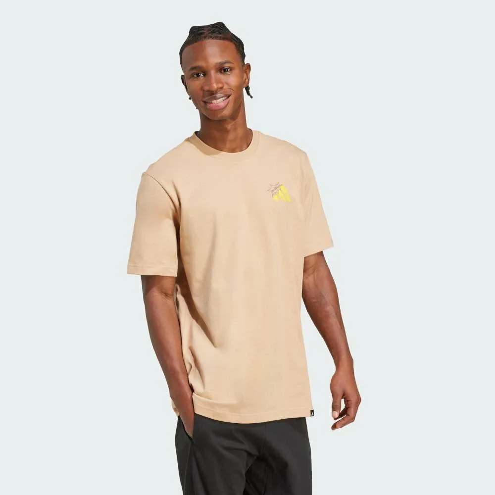 Футболка с капюшоном и графическим изображением жареного сыра Adidas, brown — фото 3