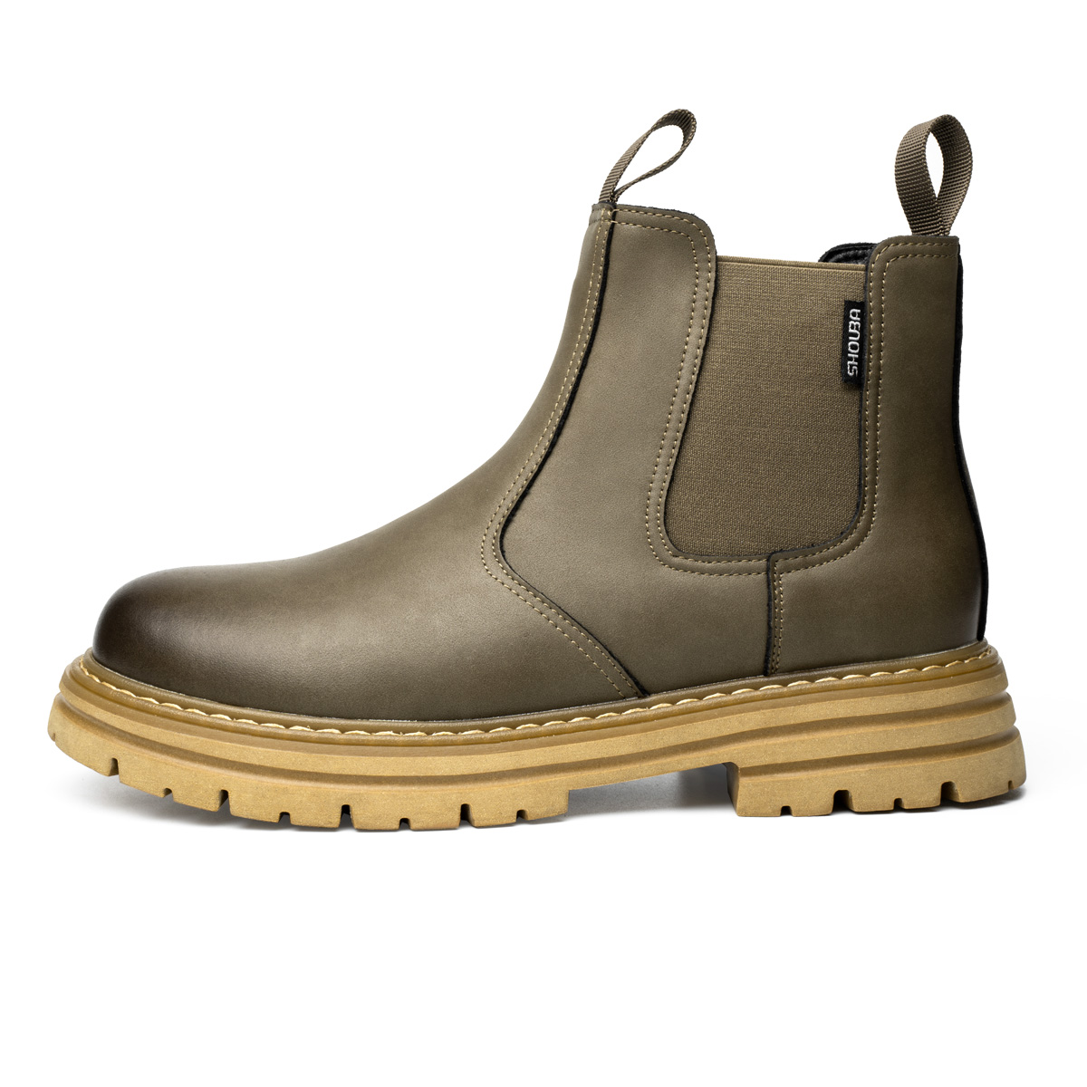 

YEDANI Мужские короткие челси ботинки цвета хаки, цвет Khaki