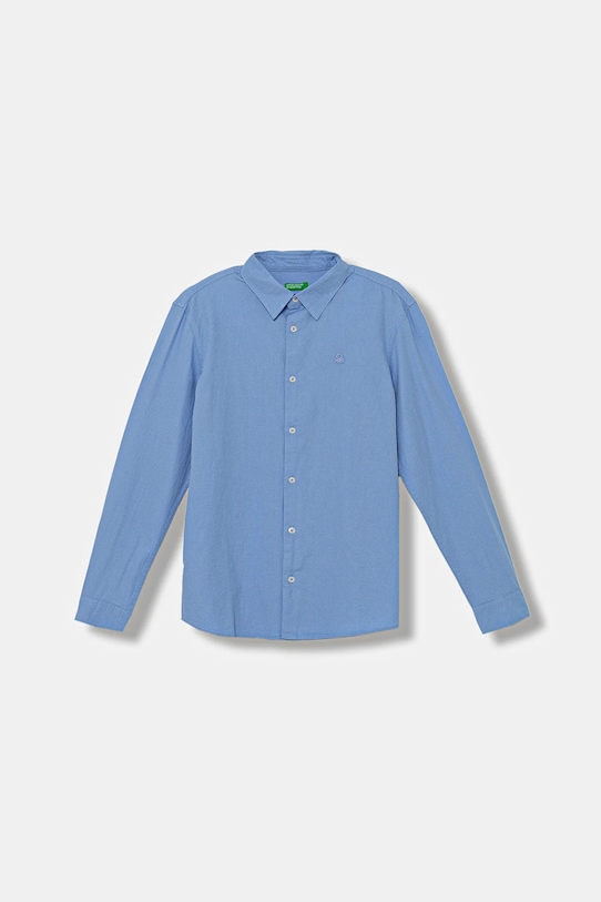 

Детская хлопковая рубашка United Colors Of Benetton, синий
