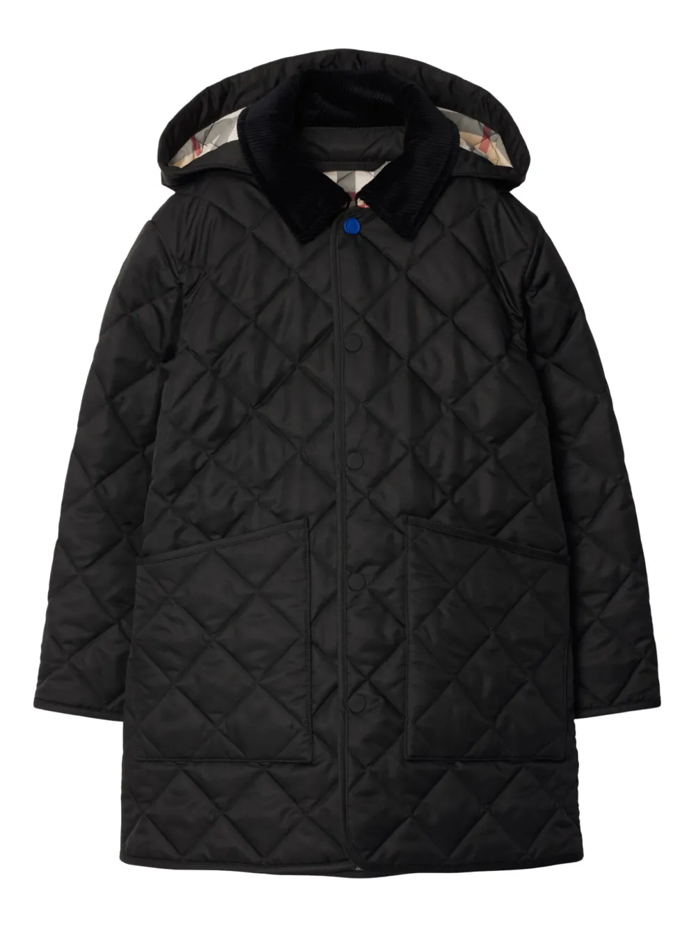 

Стеганая куртка с вельветовым воротником BURBERRY KIDS, черный