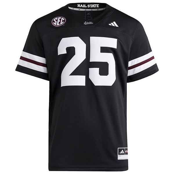 Мужская футболка Mississippi State Bulldogs Premier Strategy #25 черная Adidas — фото 3