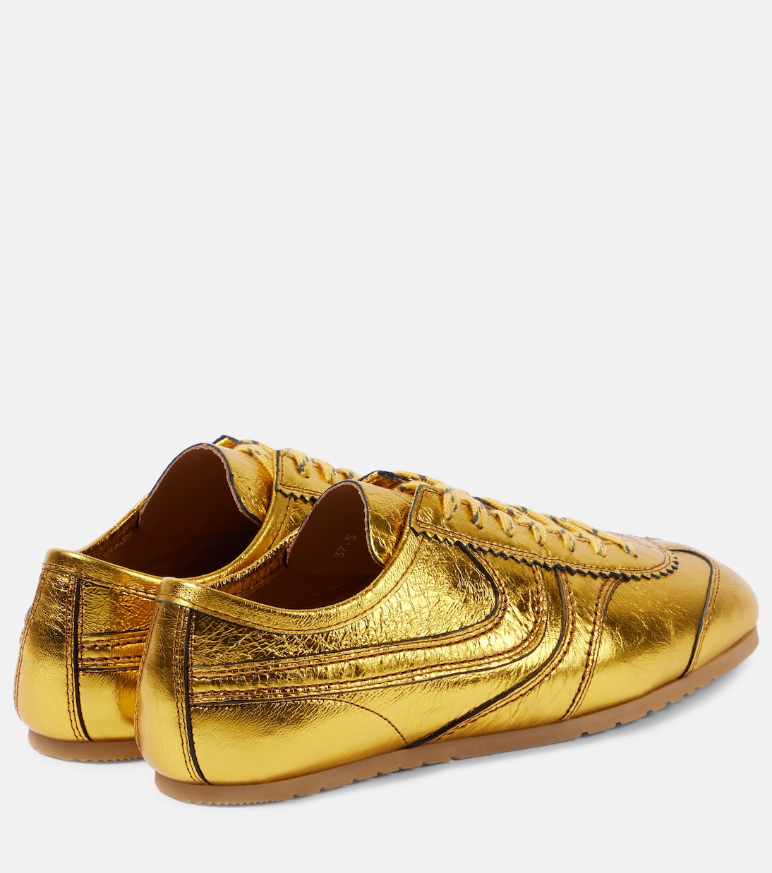 Кроссовки из металлизированной кожи Dries Van Noten, золотой — фото 2