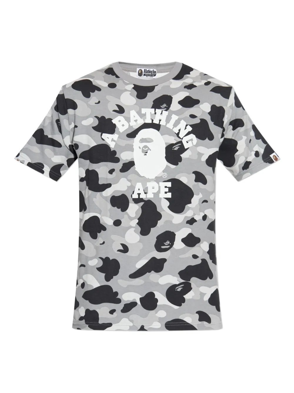 

Футболка с камуфляжным принтом и логотипом Ape Head A BATHING APE, серый