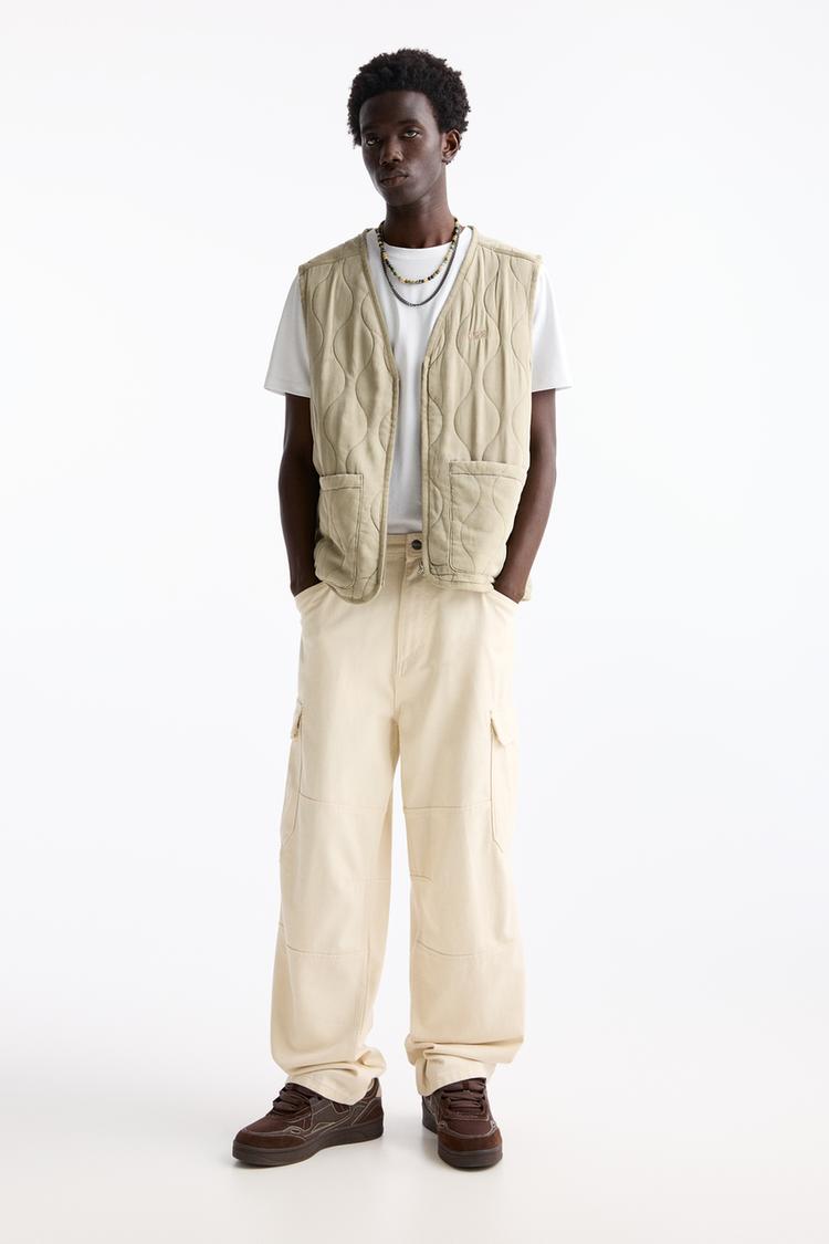

Брюки карго со швами Pull And Bear, бежевый