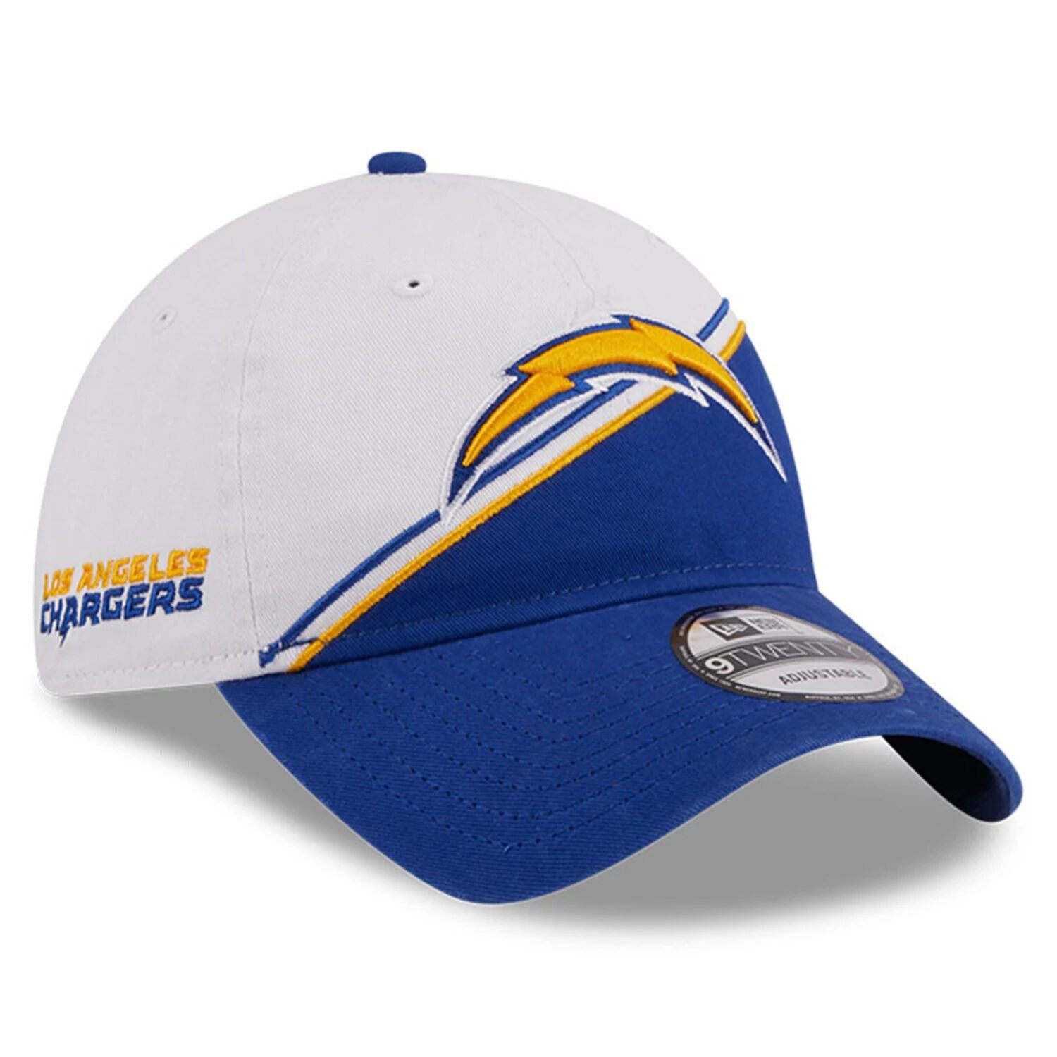 

Мужская регулируемая кепка New Era белого/синего цвета Los Angeles Chargers 2023 Sideline 9TWENTY