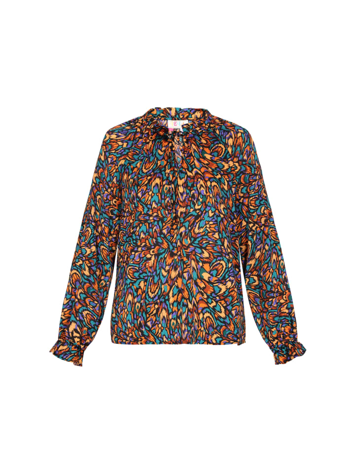 

Женская блузка зеленого цвета, разноцветная IZIA