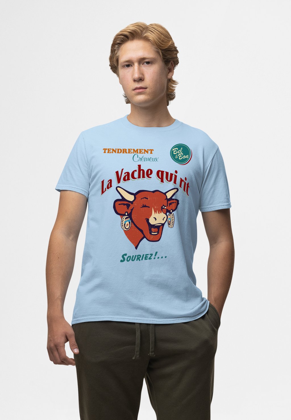 

Футболка с принтом THE LAUGHING COW SMILE Henry Tiger, светло-голубой