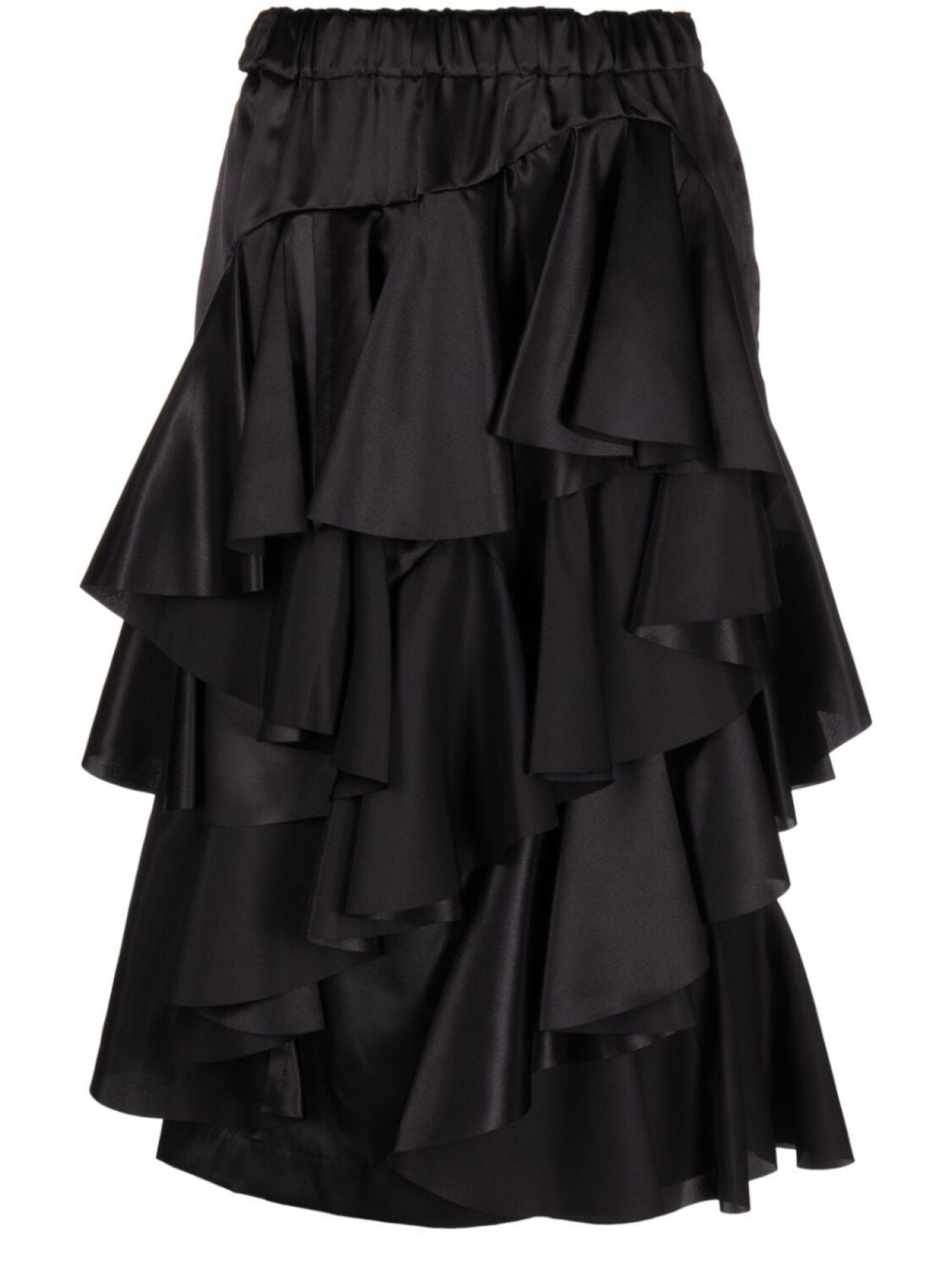 

Comme Des Garçons ярусная юбка миди с оборками, черный