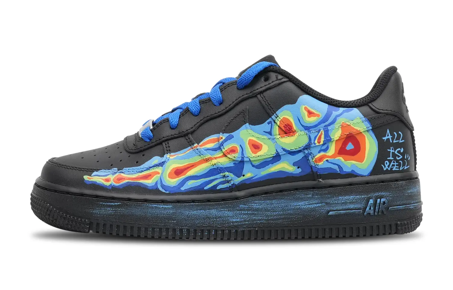 

Кроссовки Nike Air Force 1 Skateboarding Shoes Unisex Low-top Black/Blue, синий