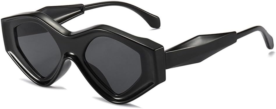 

Модные солнцезащитные очки-треугольники «кошачий глаз» для женщин, ретро, ​​двухцветные, трендовые мужские, уникальные солнцезащитные очки неправильной формы MTZJH, Black Grey